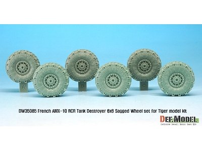 French Amx-10 Rcr Tank Destroyer 6x6 Sagged Wheel Set (For Tiger Model 1/35) - image 3