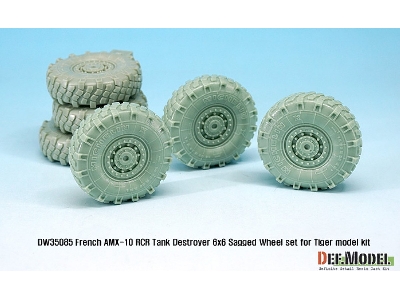 French Amx-10 Rcr Tank Destroyer 6x6 Sagged Wheel Set (For Tiger Model 1/35) - image 4