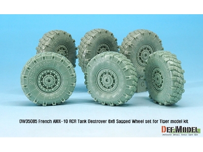 French Amx-10 Rcr Tank Destroyer 6x6 Sagged Wheel Set (For Tiger Model 1/35) - image 6