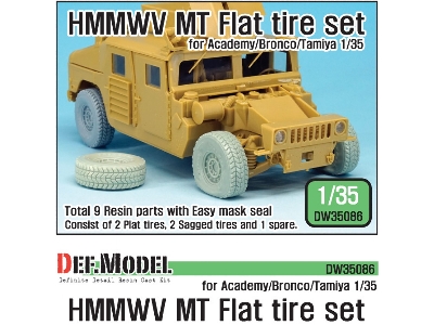 U.S. Hmmwv Mt Flat Tire Set (For Academy/Bronco/Tamiya 1/35 - image 1
