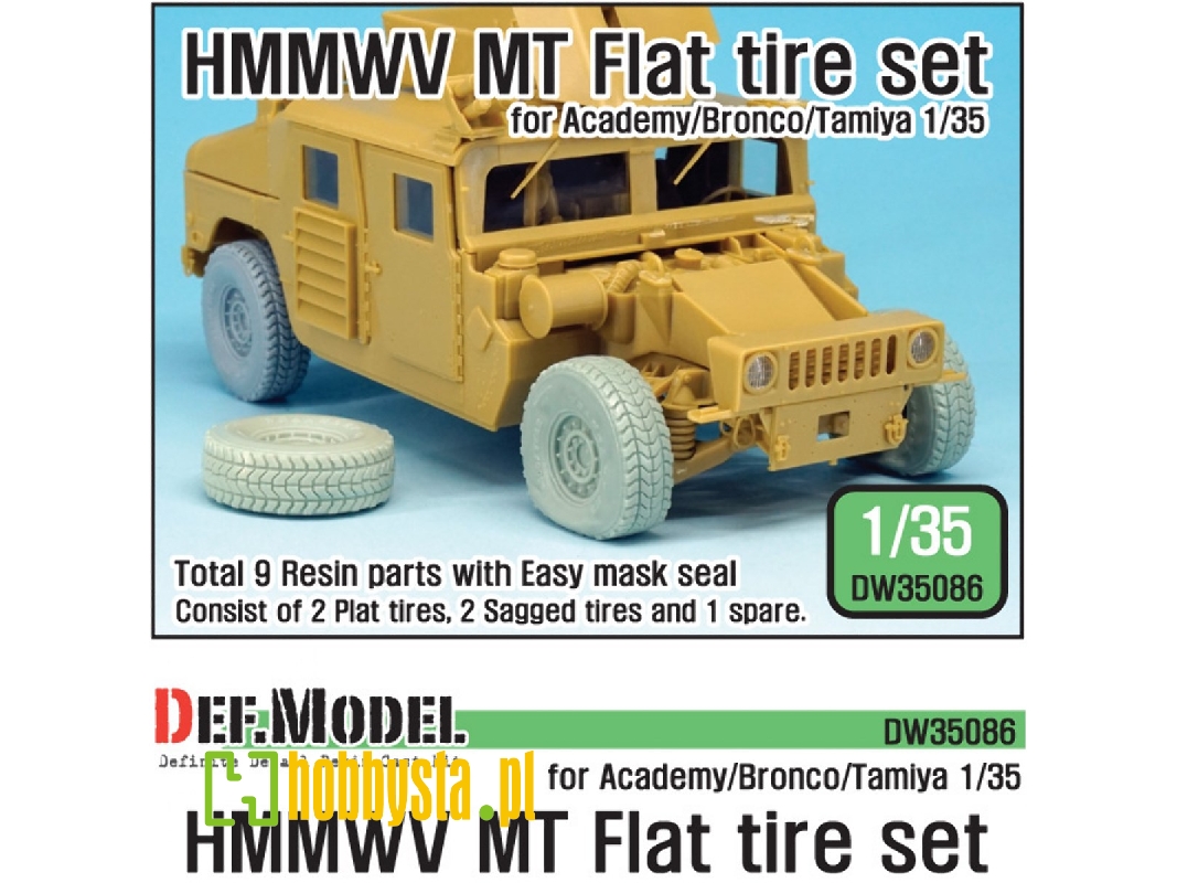 U.S. Hmmwv Mt Flat Tire Set (For Academy/Bronco/Tamiya 1/35 - image 1