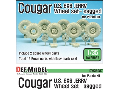 U.S. Cougar 6x6 Jerrv Sagged Wheel Set - 2 Spare Wheel (For Panda 1/35) - image 1