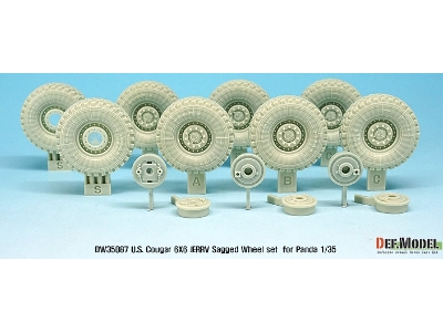 U.S. Cougar 6x6 Jerrv Sagged Wheel Set - 2 Spare Wheel (For Panda 1/35) - image 3