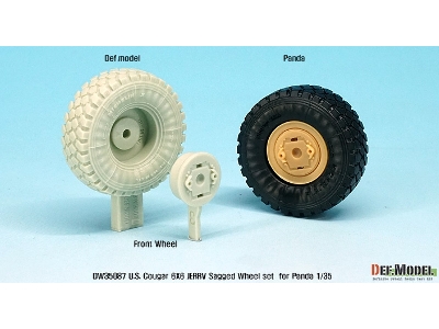 U.S. Cougar 6x6 Jerrv Sagged Wheel Set - 2 Spare Wheel (For Panda 1/35) - image 5