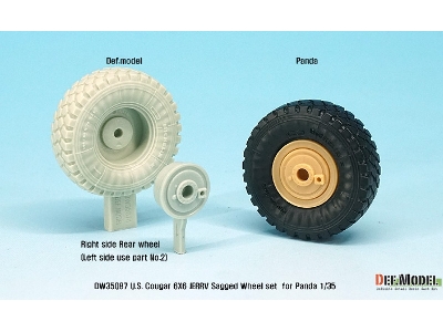 U.S. Cougar 6x6 Jerrv Sagged Wheel Set - 2 Spare Wheel (For Panda 1/35) - image 6