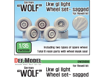 German Wolf Lkw Gl Light Sagged Wheel Set (For Revell 1/35) - image 1