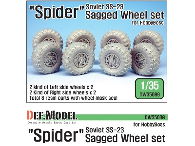 Soviet Ss-23 Spider Sagged Wheel Set (For Hobbyboss 1/35) - image 1