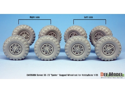 Soviet Ss-23 Spider Sagged Wheel Set (For Hobbyboss 1/35) - image 3