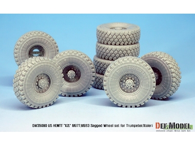 Us Hemtt Xzl M977,m983 Sagged Wheel Set (For Trumpeter/Italeri 1/35) - image 4