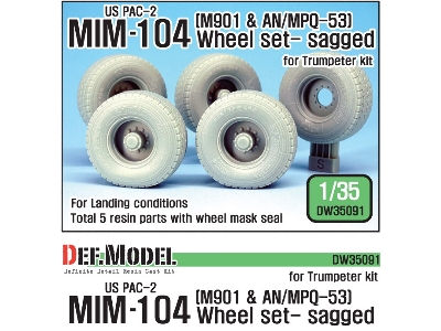 Us Mim-104 M901 & An/Mpq-53 Wheel Set - Sagged (For Trumpeter 1/35) - image 1