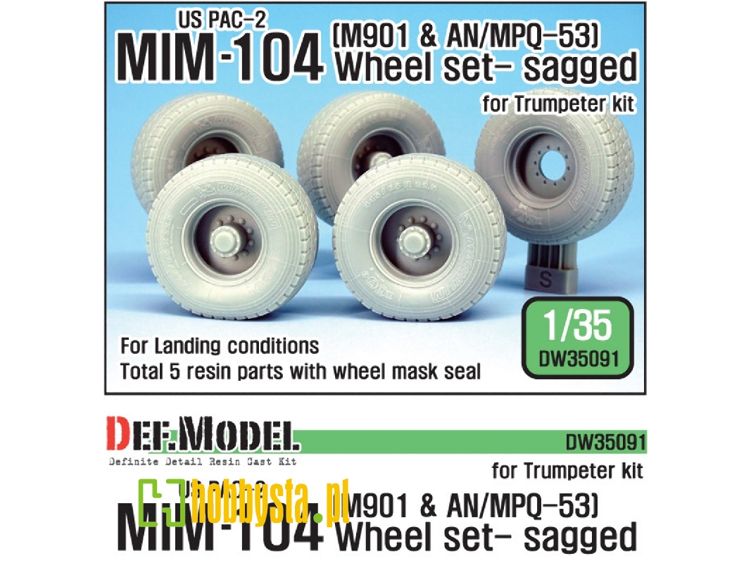 Us Mim-104 M901 & An/Mpq-53 Wheel Set - Sagged (For Trumpeter 1/35) - image 1