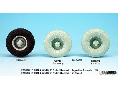 Us Mim-104 M901 & An/Mpq-53 Wheel Set - Sagged (For Trumpeter 1/35) - image 10