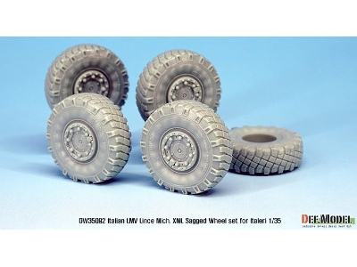 Italian Lmv Lince Xml Sagged Wheel Set (For Italeri 1/35) - image 4