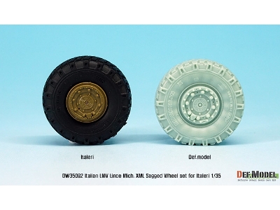 Italian Lmv Lince Xml Sagged Wheel Set (For Italeri 1/35) - image 6