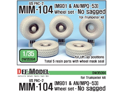 Us Mim-104 M901 & An/Mpq-53 Wheel Set - No Sagged (For Trumpeter 1/35) - image 1