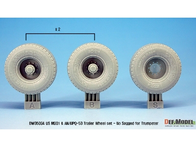 Us Mim-104 M901 & An/Mpq-53 Wheel Set - No Sagged (For Trumpeter 1/35) - image 3