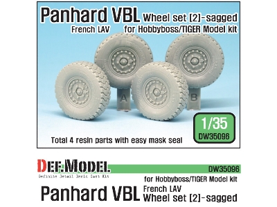 French Panhard Vbl Lav Sagged Wheel Set - 2( For Tiger Model, Hobbyboss 1/35) - image 1