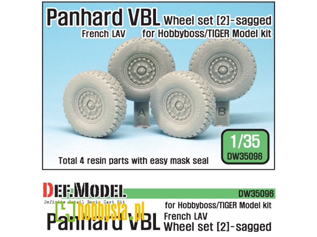 French Panhard Vbl Lav Sagged Wheel Set - 2( For Tiger Model, Hobbyboss 1/35) - image 1