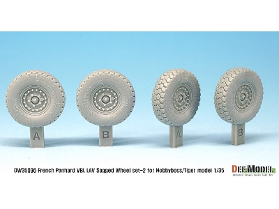 French Panhard Vbl Lav Sagged Wheel Set - 2( For Tiger Model, Hobbyboss 1/35) - image 3