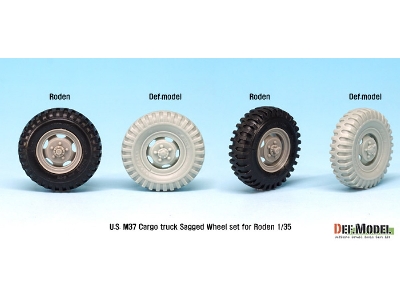 U.S. M37 Cargo Truck Sagged Wheel Set ( For Roden 1/35) - image 7