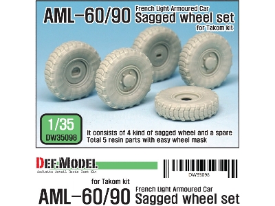 Franch Aml-60/90 Sagged Wheel Set (For Takom 1/35) - image 1