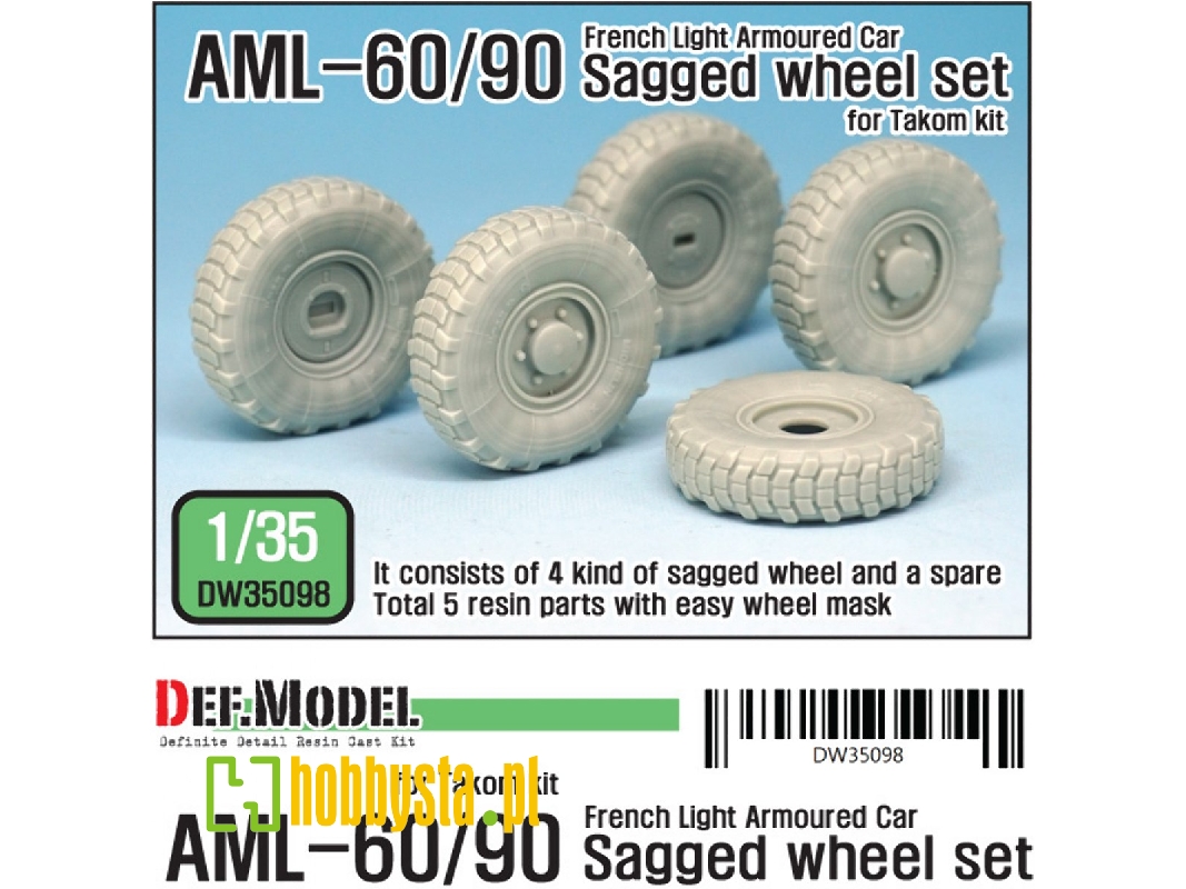 Franch Aml-60/90 Sagged Wheel Set (For Takom 1/35) - image 1