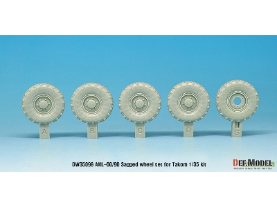 Franch Aml-60/90 Sagged Wheel Set (For Takom 1/35) - image 3