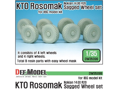 Kto Rosomak Nokian Sagged Wheel Set ( For Ibg Model 1/35) - image 1