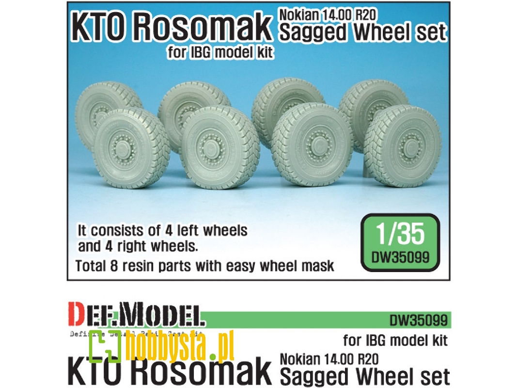 Kto Rosomak Nokian Sagged Wheel Set ( For Ibg Model 1/35) - image 1