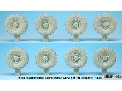 Kto Rosomak Nokian Sagged Wheel Set ( For Ibg Model 1/35) - image 3