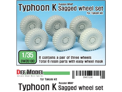 Russian Typhoon-k 6x6 Mrap Sagged Wheel Set - image 1