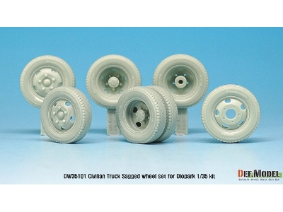 Japanese Civilian Truck Sagged Wheel Set ( For Diopark 1/35) - image 4