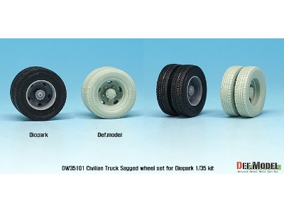 Japanese Civilian Truck Sagged Wheel Set ( For Diopark 1/35) - image 9