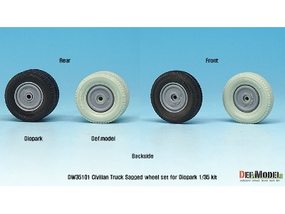 Japanese Civilian Truck Sagged Wheel Set ( For Diopark 1/35) - image 10