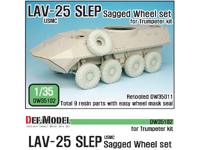 Us Lav-25 Slep Sagged Wheel Set (For Trumpeter 1/35) Retooled Dw35011 - image 1