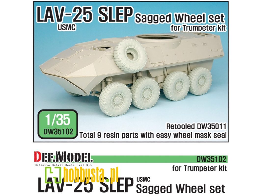 Us Lav-25 Slep Sagged Wheel Set (For Trumpeter 1/35) Retooled Dw35011 - image 1