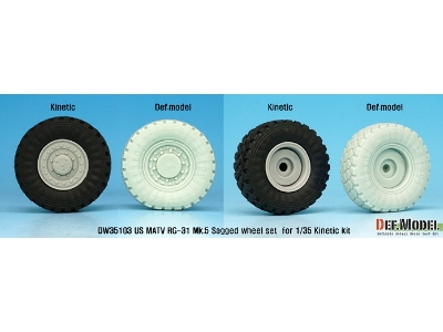 Us Matv Rg-31 Mk.5 Sagged Wheel Set ( For Kinetic 1/35) - image 4