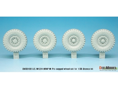 U.S M1224 Mrap M-pro Sagged Wheel Set (For Bronco 1/35) - image 3