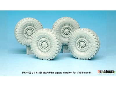 U.S M1224 Mrap M-pro Sagged Wheel Set (For Bronco 1/35) - image 4