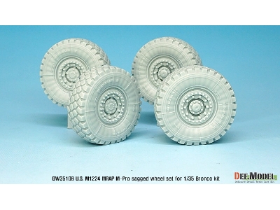 U.S M1224 Mrap M-pro Sagged Wheel Set (For Bronco 1/35) - image 5