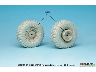 U.S M1224 Mrap M-pro Sagged Wheel Set (For Bronco 1/35) - image 8