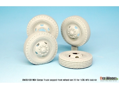 Us M54a2 Cargo Truck Sagged Front Wheel Set(1)- Civilian Type( For Afv Club 1/35) - image 4