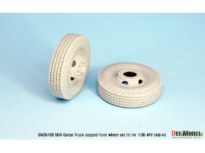 Us M54a2 Cargo Truck Sagged Front Wheel Set(1)- Civilian Type( For Afv Club 1/35) - image 5