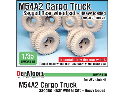 Us M54a2 Cargo Truck Sagged Rear Wheel Set-heavy Load ( For Afv Club 1/35) - image 1