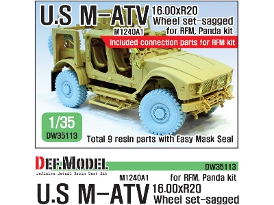 Us M1240a1 M-atv Sagged Wheel Set ( For Rfm 1/35) - image 1