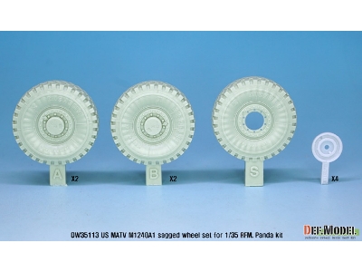 Us M1240a1 M-atv Sagged Wheel Set ( For Rfm 1/35) - image 3