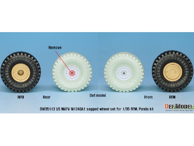 Us M1240a1 M-atv Sagged Wheel Set ( For Rfm 1/35) - image 10