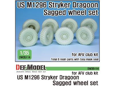 Us M1296 Stryker Dragoon Sagged Wheel Set ( For Afv Club 1/35) - image 1