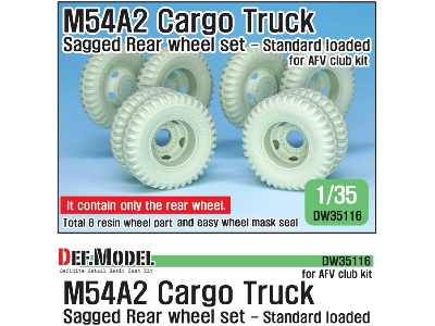Us M54a2 Cargo Truck Sagged Rear Wheel Set- Standard Loaded ( For Afv Club 1/35) - image 1