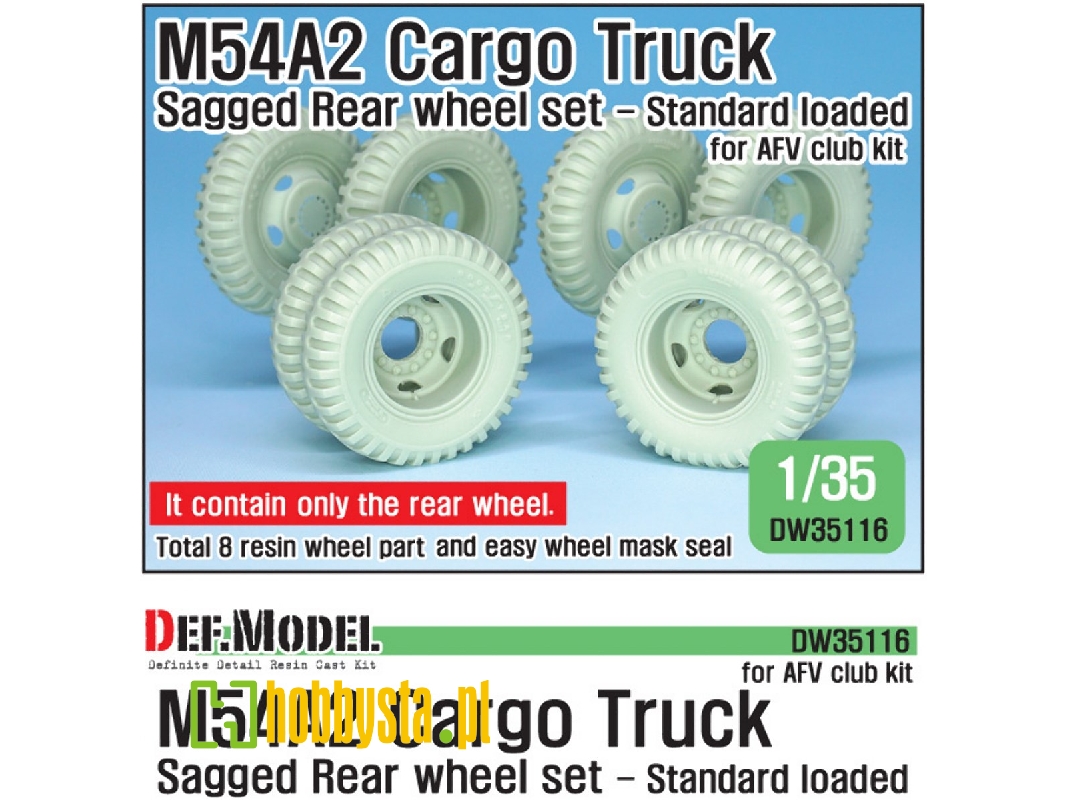 Us M54a2 Cargo Truck Sagged Rear Wheel Set- Standard Loaded ( For Afv Club 1/35) - image 1 Us M54a2 Cargo Truck Sagged Rear Wheel Set- Standard Loaded ( For Afv Club 1/35) - image 1